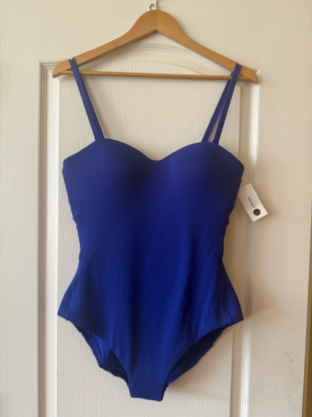 NWT SPANXshape Swim Convertible Pique Bandeau One Piece:Deep Azure Size XL (A/B)